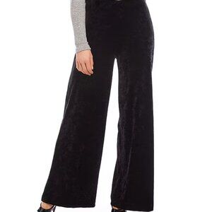Karen Kane Crushed Velvet Pants Women's Plus Size 3X Black Elastic Waist Stretch